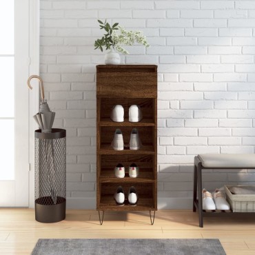 vidaXL Παπουτσοθήκη Καφέ Δρυς 40x36x105cm από Επεξεργασμένο Ξύλο