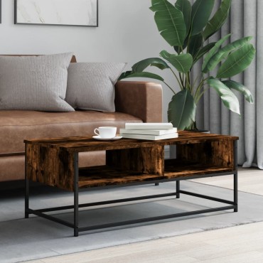 vidaXL Τραπεζάκι Σαλονιού Καπνιστή Δρυς 100x51x40cm Επεξεργασμ. Ξύλο 1 τεμ.