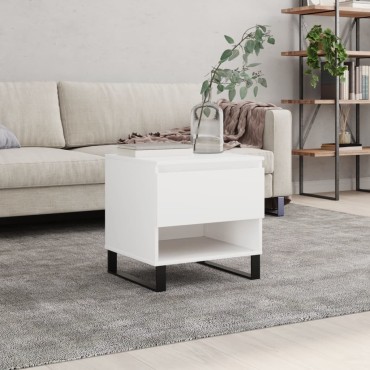 vidaXL Τραπεζάκι Σαλονιού Λευκό 50x46x50cm από Επεξεργ. Ξύλο 1 τεμ.
