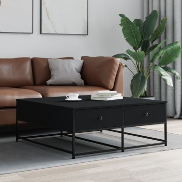 vidaXL Τραπεζάκι Σαλονιού Μαύρο 100x99x40cm από Επεξεργ. Ξύλο 1 τεμ.