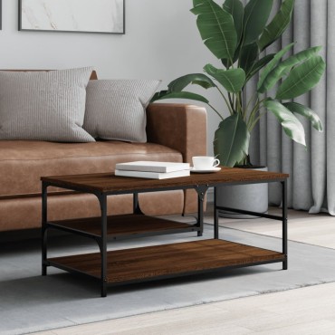vidaXL Τραπεζάκι Σαλονιού Καφέ Δρυς 90x49x40cm από Επεξεργ. Ξύλο 1 τεμ.