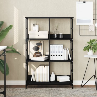 vidaXL Βιβλιοθήκη Μαύρη 78,5x33x117,5cm από Επεξεργασμένο Ξύλο 1 τεμ.