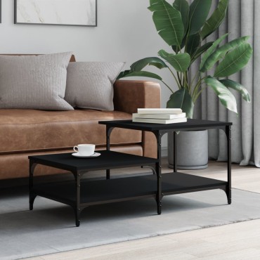 vidaXL Τραπεζάκι Σαλονιού Μαύρο 100x50,5x45cm από Επεξεργασμένο Ξύλο 1 τεμ.