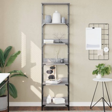 vidaXL Βιβλιοθήκη Γκρι Sonoma 50x33x188,5cm Επεξεργασμένο Ξύλο 1 τεμ.