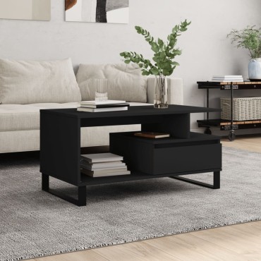 vidaXL Τραπεζάκι Σαλονιού Μαύρο 90x49x45cm Επεξεργασμένο Ξύλο 1 τεμ.