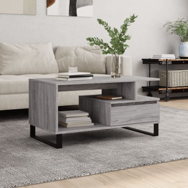 vidaXL Τραπεζάκι Σαλονιού Γκρι Sonoma 90x49x45cmΕπεξεργασμένο Ξύλο 1 τεμ.