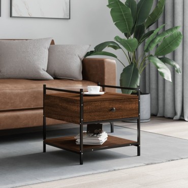 vidaXL Τραπεζάκι Σαλονιού Καφέ Δρυς 50x50x50cm από Επεξεργασμ. Ξύλο 1 τεμ.