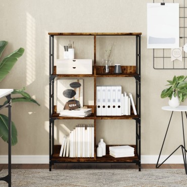 vidaXL Βιβλιοθήκη Καπνιστή Δρυς 78,5x33x117,5cm Επεξεργασμένο Ξύλο 1 τεμ.