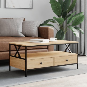 vidaXL Τραπεζάκι Σαλονιού Sonoma Δρυς 100x51x45cm Επεξεργ. Ξύλο 1 τεμ.