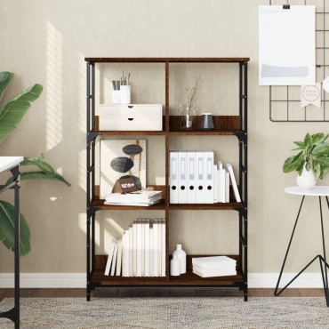vidaXL Βιβλιοθήκη Καφέ Δρυς 78,5x33x117,5cm Επεξεργασμένο Ξύλο 1 τεμ.