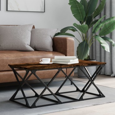 vidaXL Τραπεζάκι Σαλονιού Καπνιστή Δρυς 100x49x40cm Επεξεργ. Ξύλο 1 τεμ.