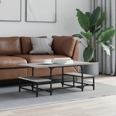 vidaXL Τραπεζάκι Σαλονιού Γκρι Sonoma 100x50,5x40cm Επεξεργ. Ξύλο 1 τεμ.