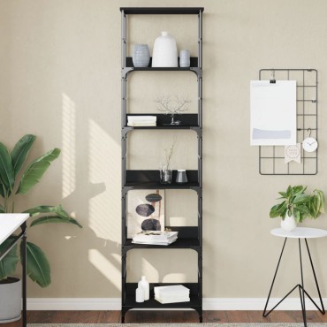 vidaXL Βιβλιοθήκη Μαύρη 50x33x188,5cm από Επεξεργασμένο Ξύλο 1 τεμ.