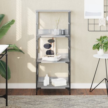 vidaXL Βιβλιοθήκη Γκρι Sonoma 50x33x117,5cm Επεξεργασμένο Ξύλο 1 τεμ.