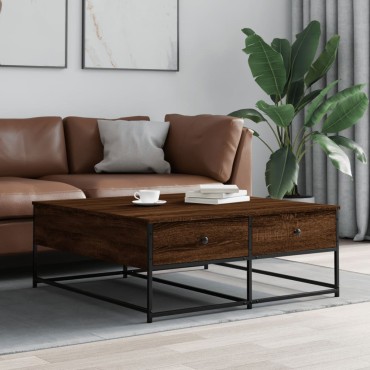vidaXL Τραπεζάκι Σαλονιού Καφέ Δρυς 100x99x40cm Επεξεργ. Ξύλο 1 τεμ.