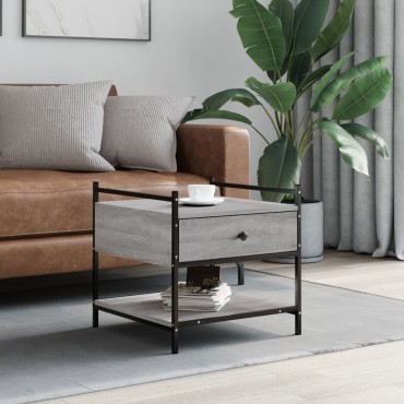 vidaXL Τραπεζάκι Σαλονιού Γκρι Sonoma 50x50x50cm Επεξεργασμένο Ξύλο 1 τεμ.