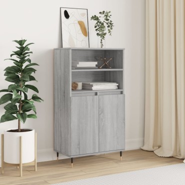vidaXL Ντουλάπι Γκρι Sonoma 60x36x110cm από Επεξεργασμένο Ξύλο 1 τεμ.