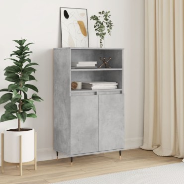 vidaXL Ντουλάπι Γκρι σκυροδέματος 60x36x110cm από Επεξεργασμένο Ξύλο 1 τεμ.