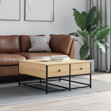 vidaXL Τραπεζάκι Σαλονιού Sonoma Δρυς 80x80x40cm Επεξεργασμένο Ξύλο 1 τεμ.