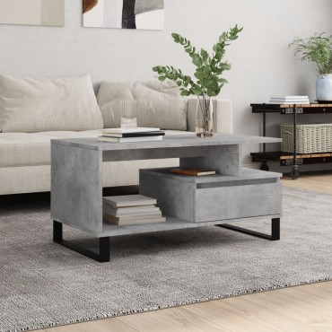 vidaXL Τραπεζάκι Σαλονιού Γκρι Σκυρ. 90x49x45cm Επεξεργασμένο Ξύλο 1 τεμ.