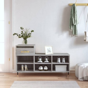 vidaXL Παπουτσοθήκη Γκρι Sonoma 102x36x60cm από Επεξεργασμένο Ξύλο