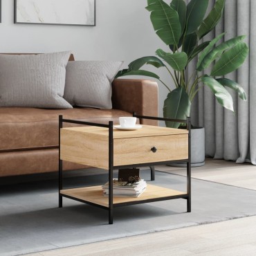 vidaXL Τραπεζάκι Σαλονιού Sonoma Δρυς 50x50x50cm Επεξεργασμένο Ξύλο 1 τεμ.