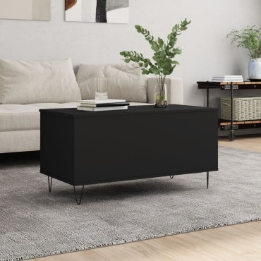 vidaXL Τραπεζάκι Σαλονιού Μαύρο 90x44,5x45cm Επεξεργασμένο Ξύλο 1 τεμ.