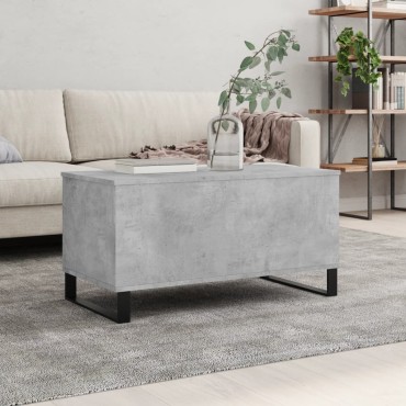 vidaXL Τραπεζάκι Σαλονιού Γκρι Σκυροδ. 90x44,5x45cm Επεξεργ. Ξύλο 1 τεμ.