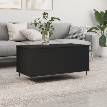 vidaXL Τραπεζάκι Σαλονιού Μαύρο 90x44,5x45cm Επεξεργασμένο Ξύλο 1 τεμ.