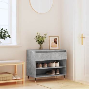 vidaXL Παπουτσοθήκη Γκρι Σκυροδέματος 70x36x60cm Επεξεργασμένο Ξύλο