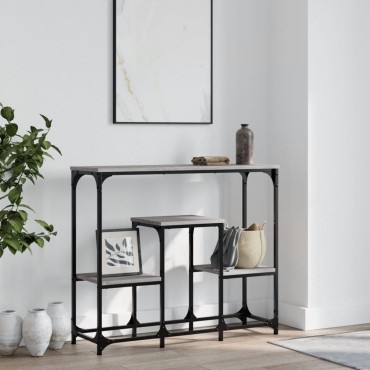 vidaXL Τραπέζι Κονσόλα Γκρι Sonoma 89,5x28x76cm Επεξεργασμένο Ξύλο 1 τεμ.
