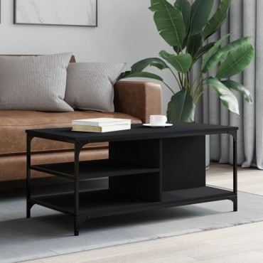vidaXL Τραπεζάκι Σαλονιού Μαύρο 100x50x45cm Επεξεργασμένο Ξύλο 1 τεμ.