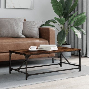 vidaXL Τραπεζάκι Σαλονιού Καπνιστή Δρυς 100x50x35cm Επεξεργ. Ξύλο 1 τεμ.