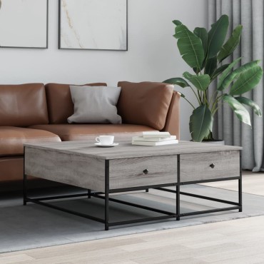 vidaXL Τραπεζάκι Σαλονιού Γκρι Sonoma 100x99x40cm Επεξεργ. Ξύλο 1 τεμ.