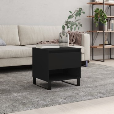 vidaXL Τραπεζάκι Σαλονιού Μαύρο 50x46x50cm από Επεξεργ. Ξύλο 1 τεμ.