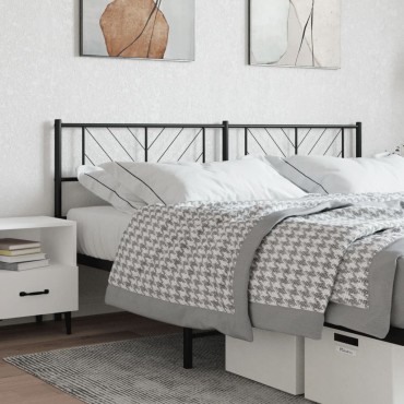 vidaXL Κεφαλάρι Μαύρο Μεταλλικό 206x3x90cm 1 τεμ.