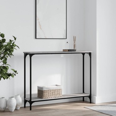 vidaXL Τραπέζι Κονσόλα Γκρι Sonoma 100x22,5x75cm Επεξεργασμένο Ξύλο 1 τεμ.