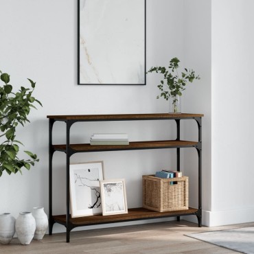 vidaXL Τραπέζι Κονσόλα Καφέ Δρυς 100x29x75cm Επεξεργασμένο Ξύλο 1 τεμ.