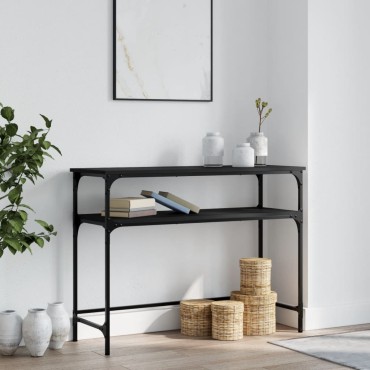 vidaXL Τραπέζι Κονσόλα Μαύρο 100x35,5x75cm από Επεξεργ. Ξύλο 1 τεμ.