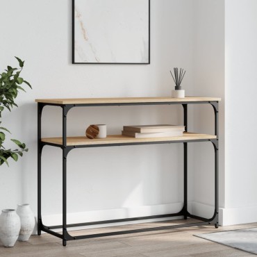 vidaXL Τραπέζι Κονσόλα Sonoma Δρυς 100x35,5x75cm Επεξεργασμένο Ξύλο 1 τεμ.
