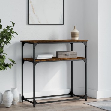 vidaXL Τραπέζι Κονσόλα Καπνιστή Δρυς 75x35,5x75cm Επεξεργ. Ξύλο 1 τεμ.