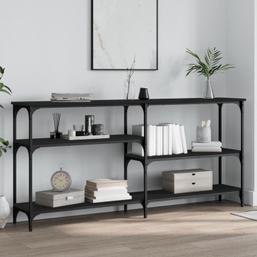 vidaXL Τραπέζι Κονσόλα Μαύρο 160x29x75cm Επεξεργασμένο Ξύλο 1 τεμ.