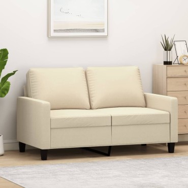 vidaXL Καναπές Διθέσιος Κρεμ Υφασμάτινος 138x77x80cm 1 τεμ.