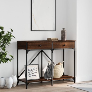 vidaXL Τραπέζι Κονσόλα Καφέ Δρυς 100x39x78,5cm Επεξεργασμένο Ξύλο 1 τεμ.