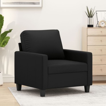 vidaXL Πολυθρόνα Μαύρη από Συνθετικό Δέρμα 78x77x80cm 1 τεμ. Γωνιακός