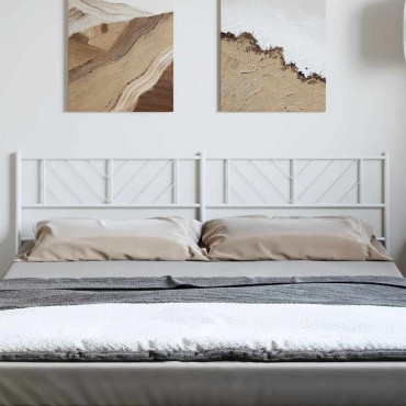vidaXL Κεφαλάρι Λευκό Μεταλλικό 198x3x90cm 1 τεμ.