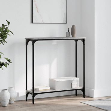 vidaXL Τραπέζι Κονσόλα Γκρι Sonoma 75x22,5x75cm Επεξεργασμένο Ξύλο 1 τεμ.