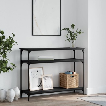 vidaXL Τραπέζι Κονσόλα Μαύρο 100x29x75cm Επεξεργασμένο Ξύλο 1 τεμ.