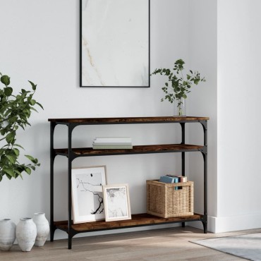 vidaXL Τραπέζι Κονσόλα Καπνιστή Δρυς 100x29x75cm Επεξεργ. Ξύλο 1 τεμ.