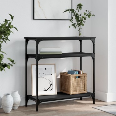 vidaXL Τραπέζι Κονσόλα Μαύρο 75x29x75cm από Επεξεργ. Ξύλο 1 τεμ.